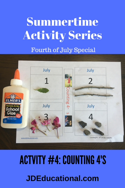 Counting 4's - 4th of July Activity
