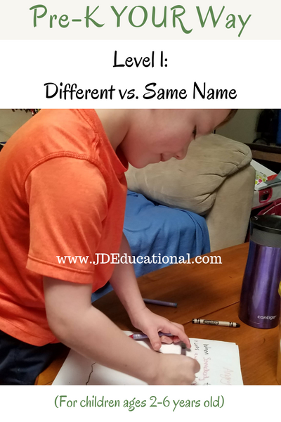 Pre-K YOUR Way: Different vs. Same Name