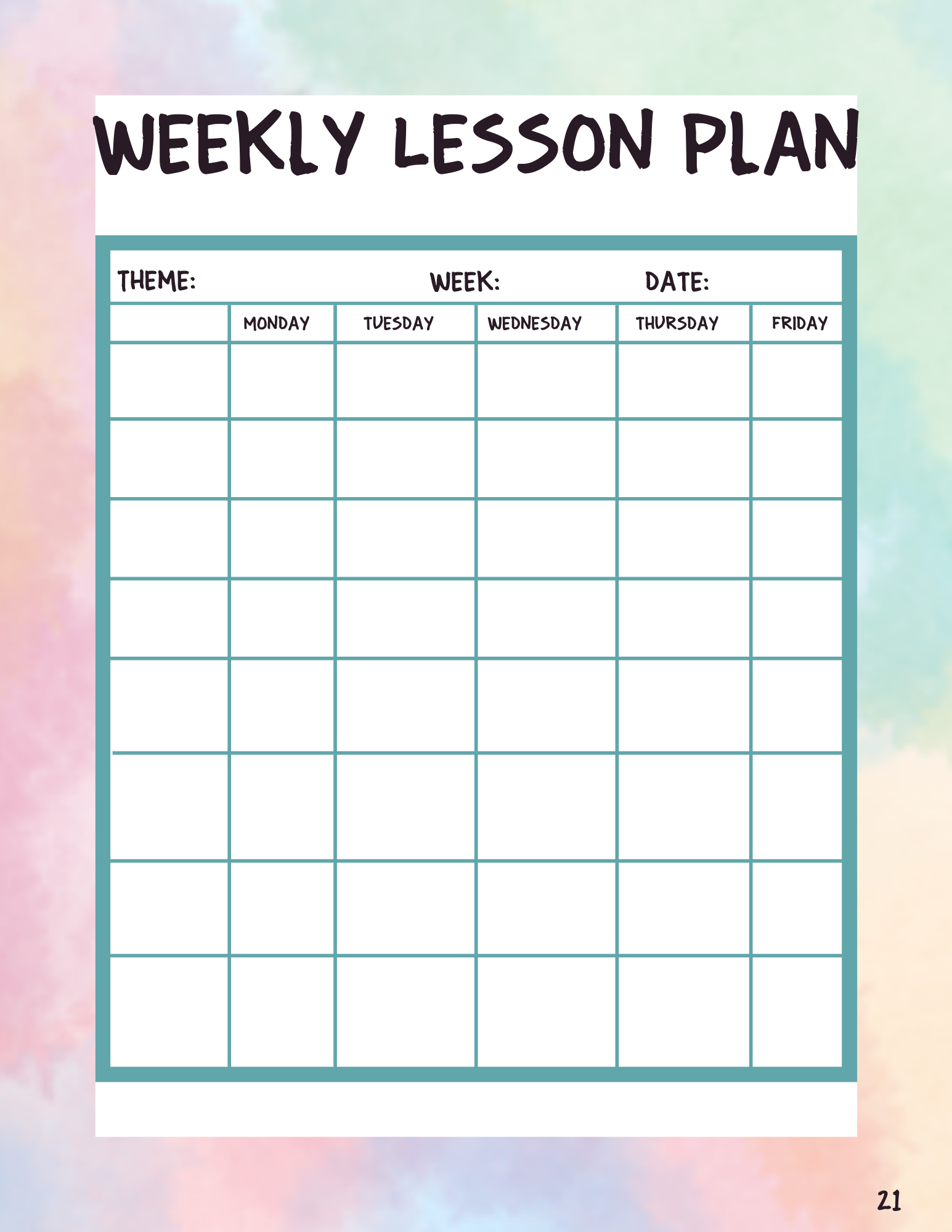 The Ultimate Preschool Planner (PDF) – JDEducational