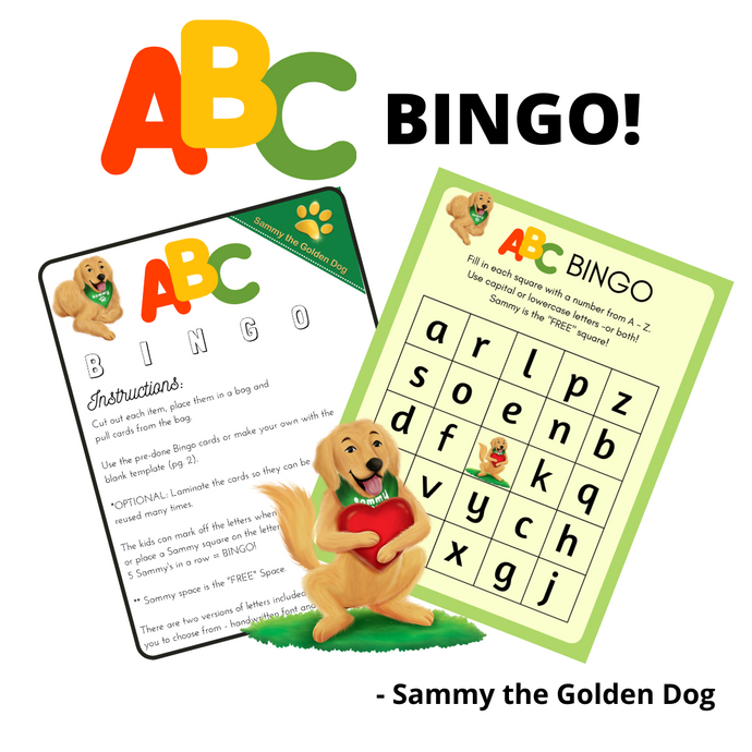 Sammy the Golden Dog ABC BINGO